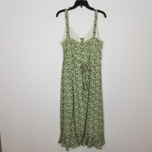 Lulu's Women Darling Daisies Green Floral Print Midi Dress Sz XL Summer Party - Picture 6 of 11